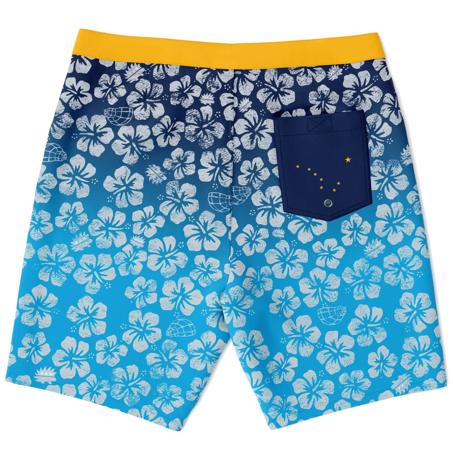 Alaska Libertarian Hawaiian Board Shorts - With Igloos and Porcupines