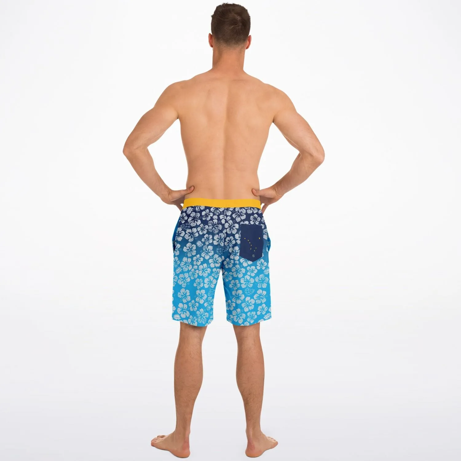 Alaska Libertarian Hawaiian Board Shorts - With Igloos and Porcupines