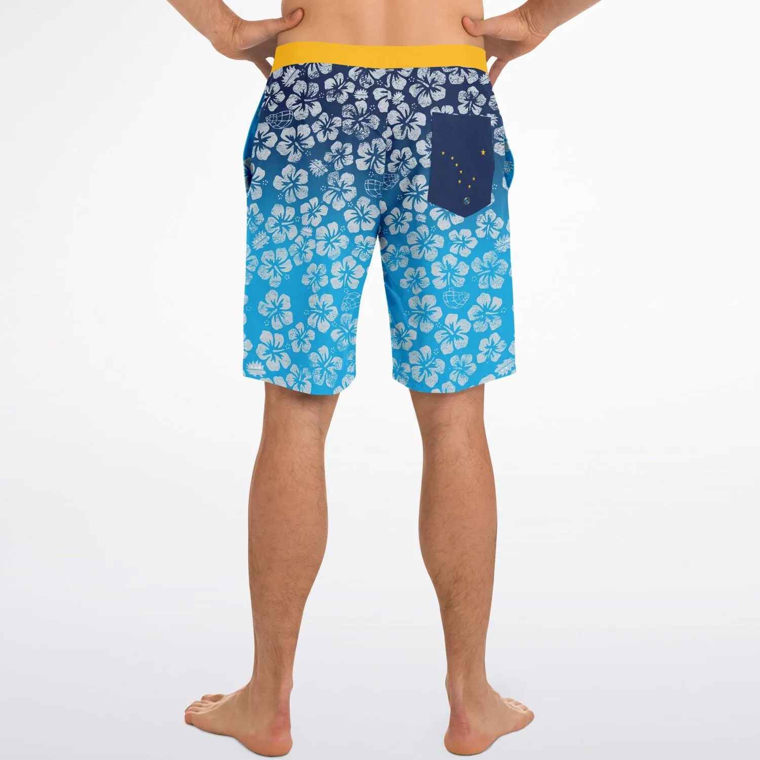 Alaska Libertarian Hawaiian Board Shorts - With Igloos and Porcupines