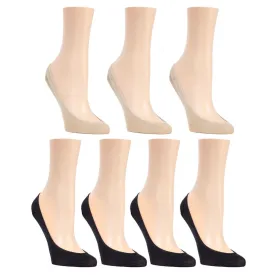 MEMOI MICRO LINER SOCKS 7 PAIR PACK BLACK/NUDE - WOMENS