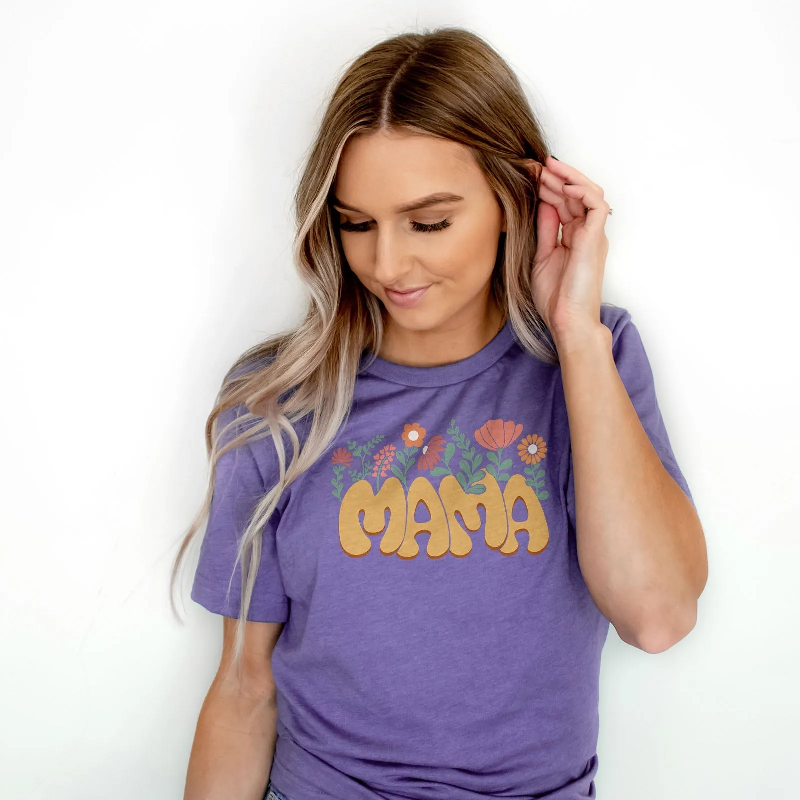 Retro Growing Flowers Mama Tee Shirts For Women - Christian Shirts for Women - Religious Tee Shirts